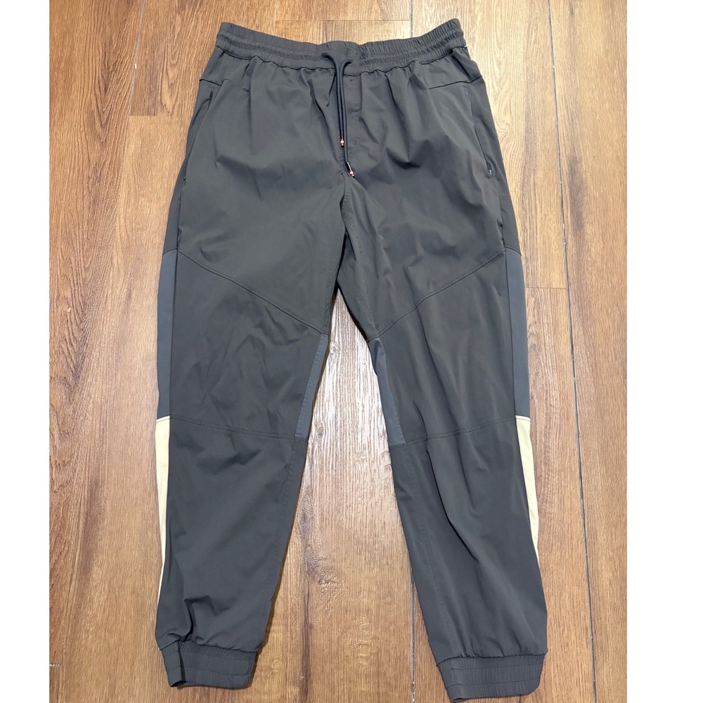 Wilson Men's L Colorblock Stretch Jogger Pants Black Gray Athletic
